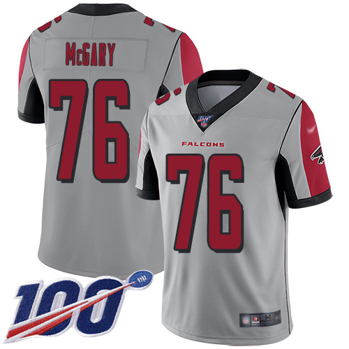 Atlanta Falcons Limited Silver Men Kaleb McGary Jersey NFL Football #76 100th Season Inverted Legend